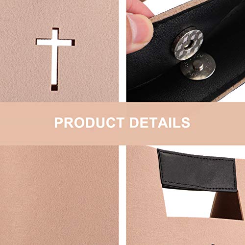 TOYANDONA Bible Carrying Case Felt Bible Bag Hollowed Cross Christian Church Bible Tote Bag Cover Handbag for Bible Study Case Work School Travel Shopping Beige