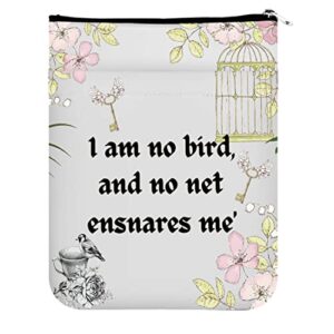 maofaed inspirational quote i am no bird and no net ensnares me book sleeve literature gift book protector (i am no bird book sleeve)