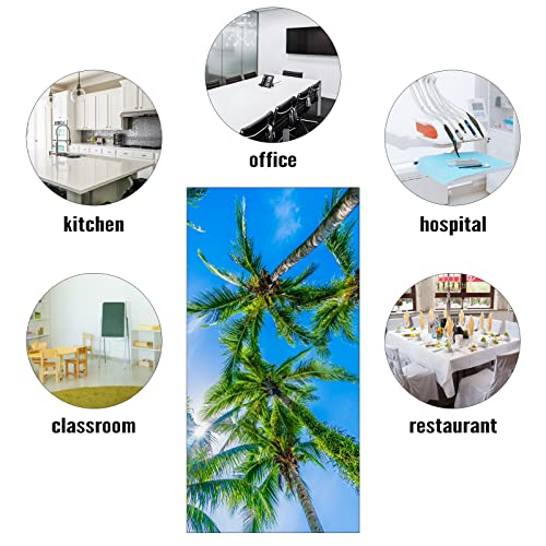 Fluorescent Light Covers for Classroom Office - Eliminate Harsh Glare Causing Eyestrain and Headaches. School-Office-Indoor Ceiling Lamp DecorationCoconut Palm Tree Blue Sky