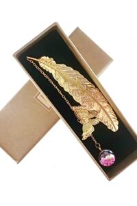 feather metal bookmark vintage gift: creative book mark with butterfly eternal flower crystal pendant for teachers students friends lover readers kids girls women