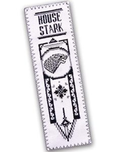 game of thrones cross stitch kit house stark – diy father’s day gift – hand embroidery bookmark with got pattern