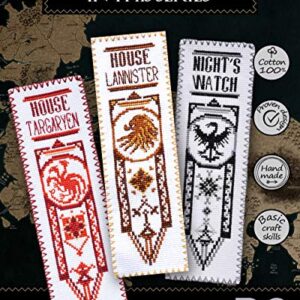 Game of Thrones Cross Stitch Kit House Stark - DIY Father's Day Gift - Hand Embroidery Bookmark with GoT Pattern