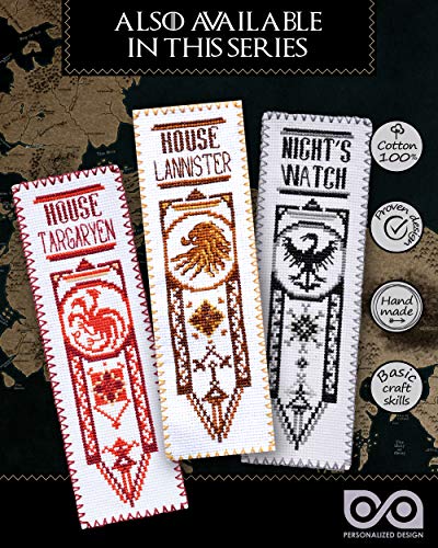 Game of Thrones Cross Stitch Kit House Stark - DIY Father's Day Gift - Hand Embroidery Bookmark with GoT Pattern