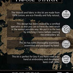 Game of Thrones Cross Stitch Kit House Stark - DIY Father's Day Gift - Hand Embroidery Bookmark with GoT Pattern