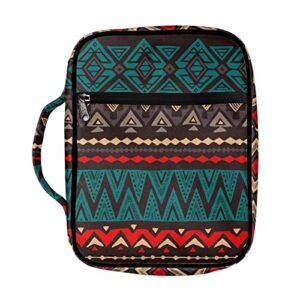 xixirimido aztec southwest tribal bible cover for women handbag with handle and zipper pocket portable daypack girls bookmark cases notebooks holder
