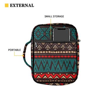 xixirimido Aztec Southwest Tribal Bible Cover for Women Handbag with Handle and Zipper Pocket Portable Daypack Girls Bookmark Cases Notebooks Holder