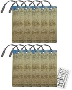 footprints in the sand bookmark – with gray tassel| 10 footprints poem bookmark, 1 pocket size motivational card | inspirational christian cardstock prayer bookmarks set for bible study, book, journal