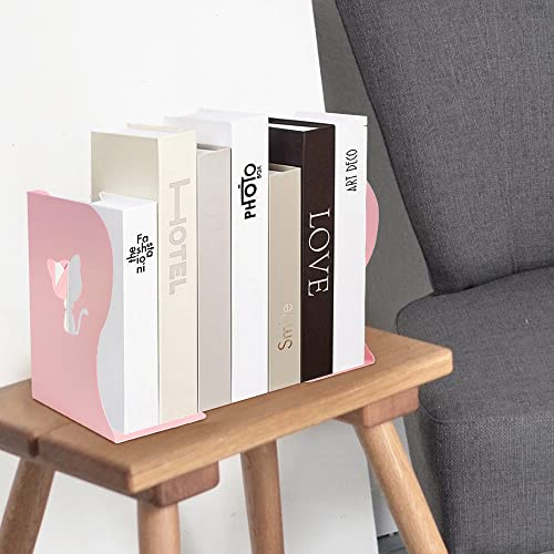 Adjustable Bookends Cute Expandable Book Holder Boook Organizer for Desk Decorative Book Desktop Stand