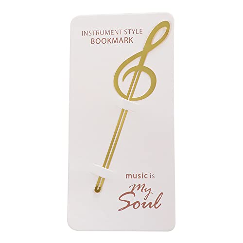 Musical Instruments Bookmark 1PC Cute Gold Musical Instruments Metal Book Markers Bookmark Books Mark Paper Clips Office School Supplies(Musical Note)