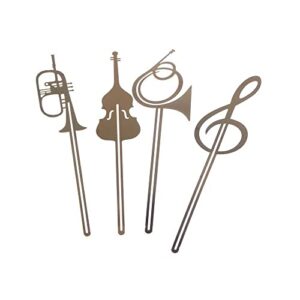 Musical Instruments Bookmark 1PC Cute Gold Musical Instruments Metal Book Markers Bookmark Books Mark Paper Clips Office School Supplies(Musical Note)