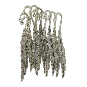 dovewill 10 pieces wholesale vintage tibetan silver beading feather bookmarks loop diy jewelry making