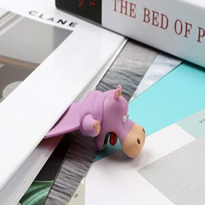 3 Pieces+ Gift 3D Animal Bookmarks for Kids and Students, Cute, Funny, Wacky, and Sturdy, Kawaii Stereo Cartoon Bookmarks -Hippo, Shark, Kitten , and Stick Markers for Notes