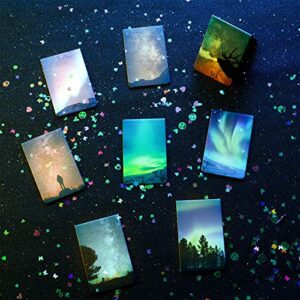 32 Pieces Night Sky Magnetic Bookmarks Aurora Magnet Page Markers Magnetic Page Clips Bookmark for Students Teachers School Home Office Reading Stationery, 8 Designs