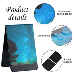 32 Pieces Night Sky Magnetic Bookmarks Aurora Magnet Page Markers Magnetic Page Clips Bookmark for Students Teachers School Home Office Reading Stationery, 8 Designs