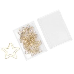 100Pcs Metal Paper Clips, Electroplating Golden Bookmark Marking Clips for School Office Personal Document Organizing(Star)