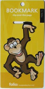 monkey bookmarks (clip-over-the-page) set of 2 – assorted colors