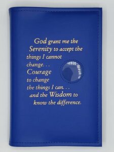 narcotics anonymous na basic text (6th ed) book cover serenity prayer & medallion holder blue