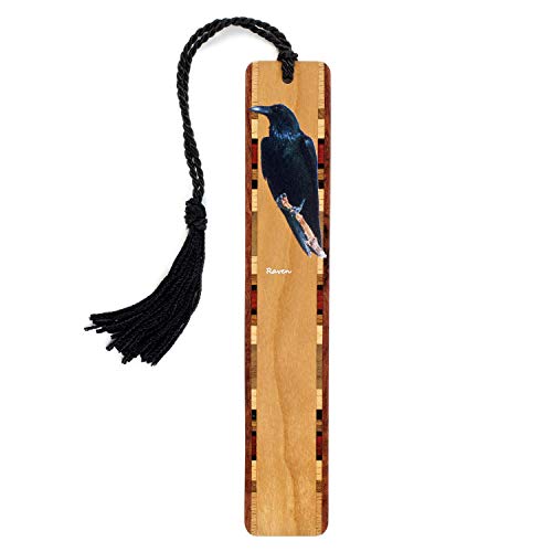 Raven (Double Sided) Wooden Bookmark - Also Available with Personalization - Made in USA