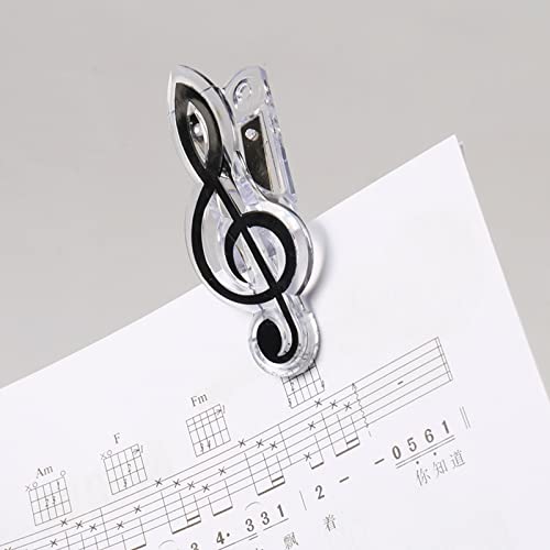 CheeseandU 10 Pack Music Note Clips Music Clips Page Holder Plastics Music Stationary Book Clip Bookmarks Stationery Clips for Paper Book Music Stand Accessory Random Color