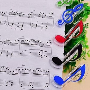 CheeseandU 10 Pack Music Note Clips Music Clips Page Holder Plastics Music Stationary Book Clip Bookmarks Stationery Clips for Paper Book Music Stand Accessory Random Color