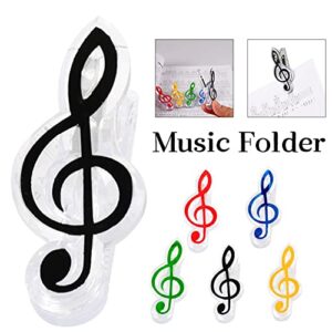 CheeseandU 10 Pack Music Note Clips Music Clips Page Holder Plastics Music Stationary Book Clip Bookmarks Stationery Clips for Paper Book Music Stand Accessory Random Color