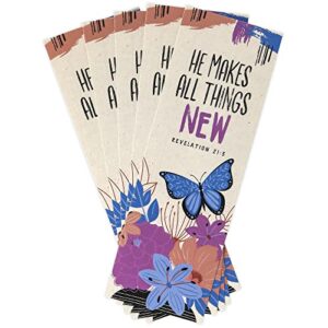 salt & light, revelation 21:5 he makes all things new bookmarks, 2 x 6 inches, 25 bookmarks