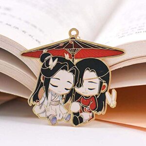 mo dao zu shi bookmarks,grandmaster of demonic cultivation wei wuxian metal hollowing bookmark, vintage tassel pendant pagination mark (c)