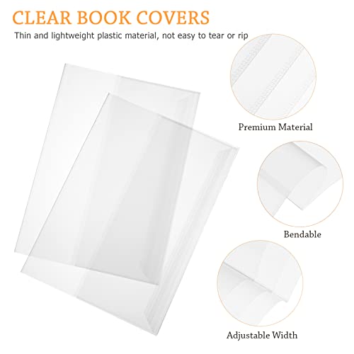 STOBOK 5pcs Transparent Book Covers Notebook Covers Textbook Protection Covers Book Covers Reusable Notebook Slipcases for School Books