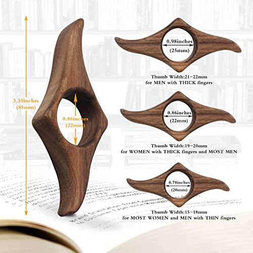 ADOTBLOB Book Page Holder Handmade Walnut Thumb Bookmark Book Lovers Gifts Novel Reading Accessories Gifts for Readers Large