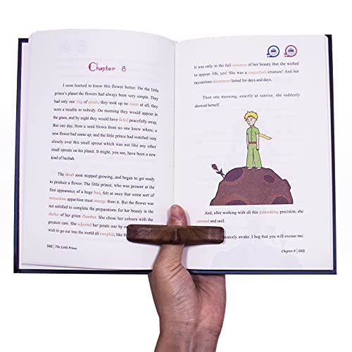 ADOTBLOB Book Page Holder Handmade Walnut Thumb Bookmark Book Lovers Gifts Novel Reading Accessories Gifts for Readers Large