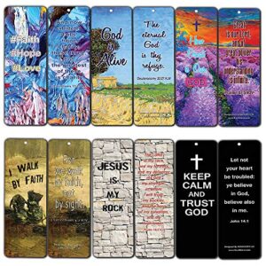 favorite bible verses bookmarks king james version kjv (12-pack) – reassuring us with god’s message of love and hope – prayer cards religious christian gift to encourage men women teens boys girls kid