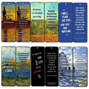 christian inspirational bookmarks cards – be strong niv (60-pack) – stocking stuffers for baptism youth group cell group vbs bible study mission trip – best church supplies sunday school rewards