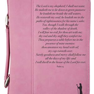 Psalm 23 Engraved Pink Bible Cover | 7 1/2" x 10 3/4"