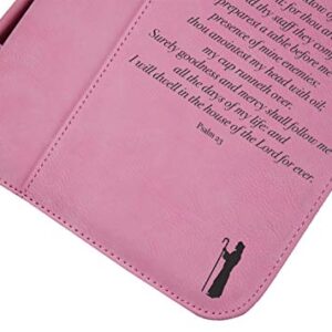 Psalm 23 Engraved Pink Bible Cover | 7 1/2" x 10 3/4"