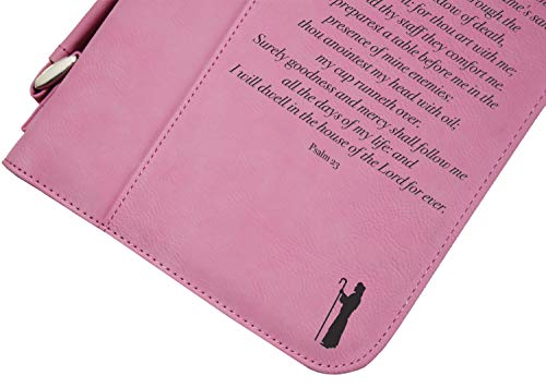 Psalm 23 Engraved Pink Bible Cover | 7 1/2" x 10 3/4"