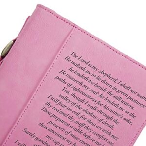 Psalm 23 Engraved Pink Bible Cover | 7 1/2" x 10 3/4"