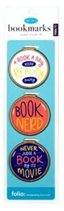 just clip it! quote bookmarks – (set of 3 clip over the page markers) a book a day keeps reality away, book nerd, funny bookmark set – ideal for bookworms of all ages… adults men women teens & kids