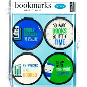 Just Clip it! Quote Bookmarks - (Set of 3 Clip Over The Page Markers) A Book A Day Keeps Reality Away, Book Nerd, Funny Bookmark Set - Ideal for Bookworms of All Ages... Adults Men Women Teens & Kids