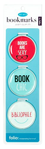 Just Clip it! Quote Bookmarks - (Set of 3 Clip Over The Page Markers) A Book A Day Keeps Reality Away, Book Nerd, Funny Bookmark Set - Ideal for Bookworms of All Ages... Adults Men Women Teens & Kids