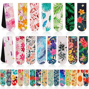 30 pieces magnetic bookmarks floral page clips flowers and plants magnet page markers assorted book markers set for women girls reading school library supplies