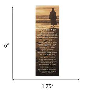 Footprints Poem Golden Brown Beach 5 x 2 Cardstock Bookmark Pack 12