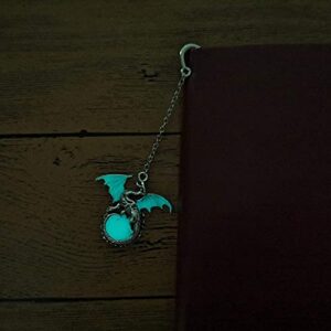 Gzrlyf Dragon Bookmark Glow in The Dark Bookmark Luminous Book Markers Metal Book Lover Gifts (Luminous Bookmark)