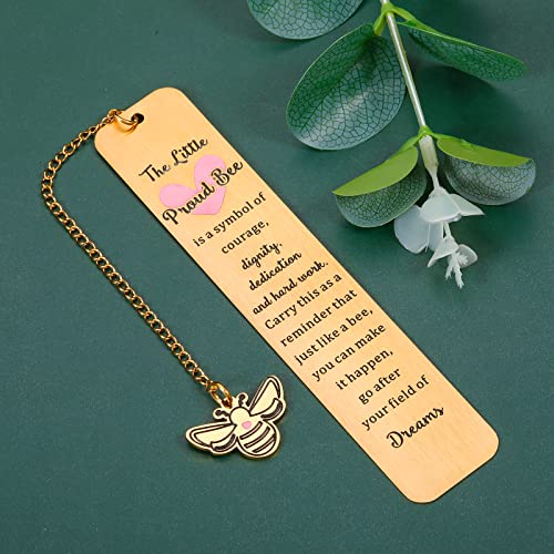 Funny Bee Bookmarks Gift for Teacher Women Men Boss Inspirational Charms Accessories for Best Friend Colleagues Employee Christmas Stocking Stuffers Appreciation Graduation Valentines for Mom Daughter