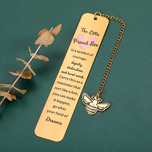 Funny Bee Bookmarks Gift for Teacher Women Men Boss Inspirational Charms Accessories for Best Friend Colleagues Employee Christmas Stocking Stuffers Appreciation Graduation Valentines for Mom Daughter