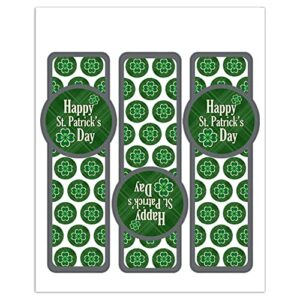 happy st. patrick day set of 3 glossy laminated bookmarks