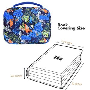 QTKJ Bible Covers for Women, Carrying Book Cover Case with Zippered Pocket Bible Case for Women Mom Ladies Teens Girls, Colorful Bird