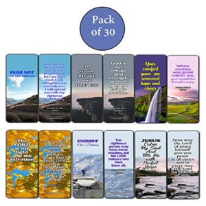 Powerful Bible Verses Bookmarks - God is in Control (30 Pack) - Handy Powerful Bible Verses About God is in Control Bible Texts