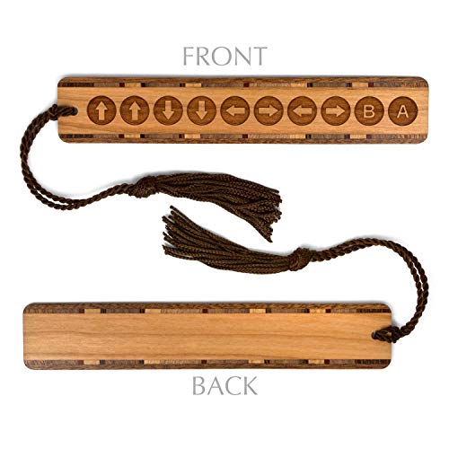 Konami Code 30 Lives Code Gamer Cheat Code Handmade Engraved Wooden Bookmark - Made in USA - Also Available Personalized