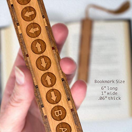 Konami Code 30 Lives Code Gamer Cheat Code Handmade Engraved Wooden Bookmark - Made in USA - Also Available Personalized