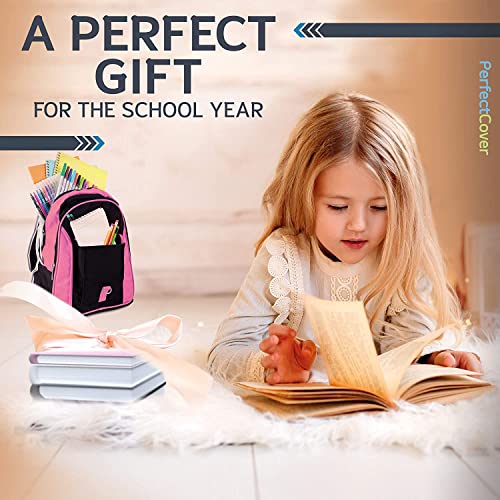 3 Pack Stretchable Book Covers - Red Color Durable, Washable, Reusable and Protective Jackets for Hard Cover Schoolbooks and Textbooks - by PerfectCover (3-Pack, Red)